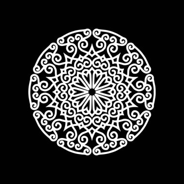 Mandala desen beyaz iyi bir ruh hali