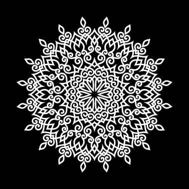 Mandala desen beyaz iyi bir ruh hali