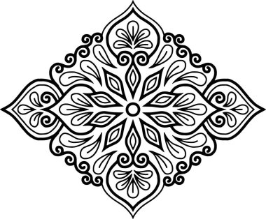 Mandala deseni siyah beyaz iyi ruh hali.