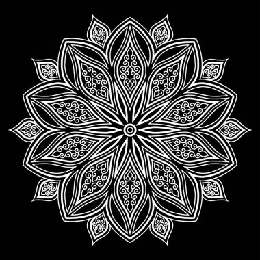 Mandala desen beyaz iyi bir ruh hali