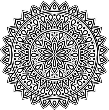 Mandala deseni siyah beyaz iyi ruh hali.