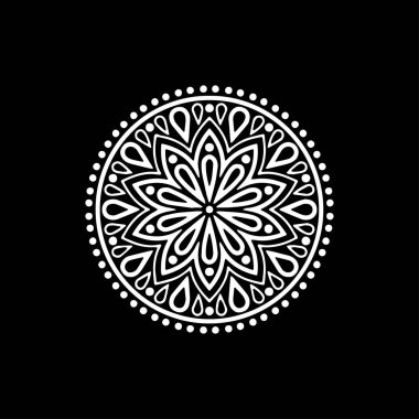 Mandala desen beyaz iyi bir ruh hali