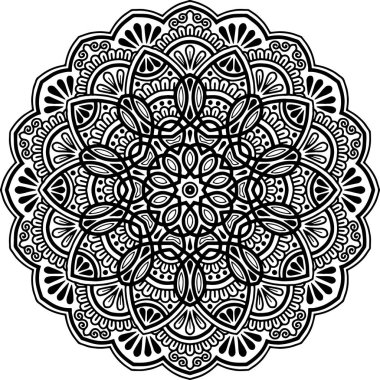 Mandala deseni siyah beyaz iyi ruh hali.