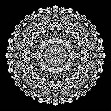 Mandala desen beyaz iyi bir ruh hali