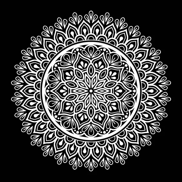 Patrón Mandala Blanco Buen Humor — Vector de stock