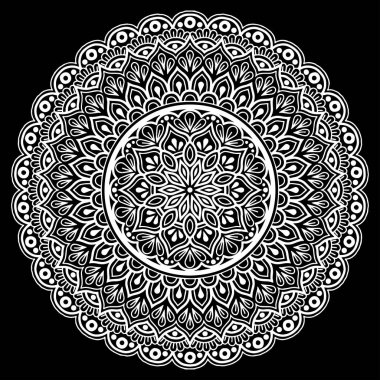 Mandala desen beyaz iyi bir ruh hali