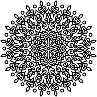 Mandala deseni siyah beyaz iyi ruh hali.