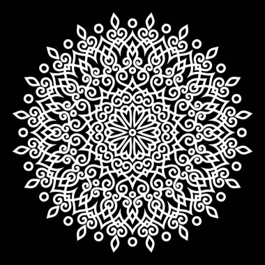 Mandala desen beyaz iyi bir ruh hali