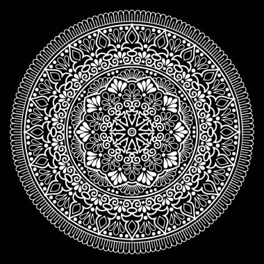 Mandala desen beyaz iyi bir ruh hali