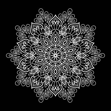 Mandala desen beyaz iyi bir ruh hali