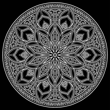 Mandala desen beyaz iyi bir ruh hali