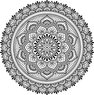 Mandala deseni siyah beyaz iyi ruh hali.
