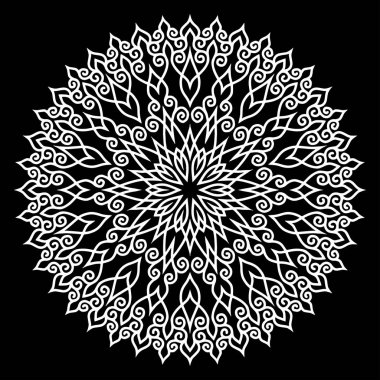 Mandala desen beyaz iyi bir ruh hali