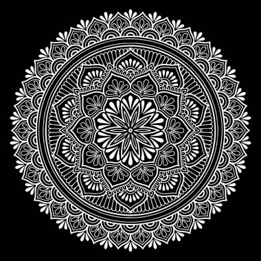 Mandala desen beyaz iyi bir ruh hali