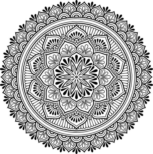 Mandala Minta Fekete Fehér Hangulat — Stock Vector