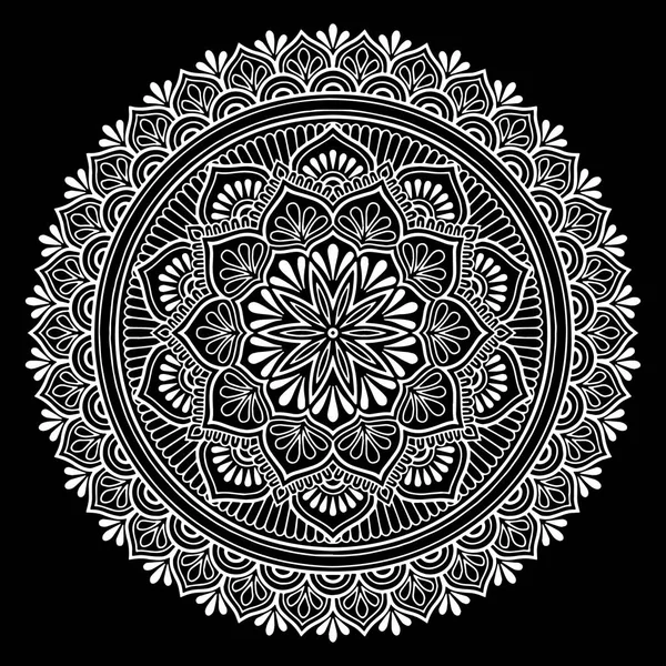 Mandala Modèle Blanc Bonne Humeur — Image vectorielle