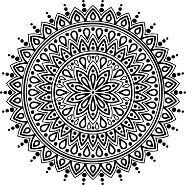 Mandala deseni siyah beyaz iyi ruh hali.