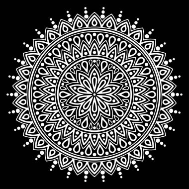 Mandala desen beyaz iyi bir ruh hali