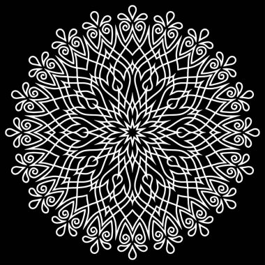 Mandala desen beyaz iyi bir ruh hali