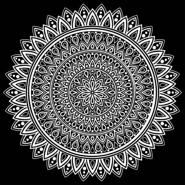 Mandala desen beyaz iyi bir ruh hali