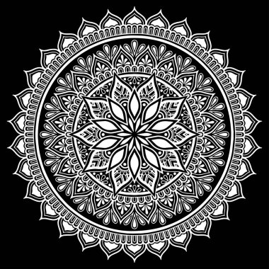 Mandala desen beyaz iyi bir ruh hali