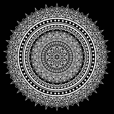 Mandala desen beyaz iyi bir ruh hali