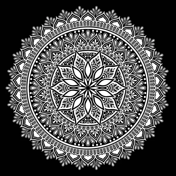 Patrón Mandala Blanco Buen Humor — Vector de stock