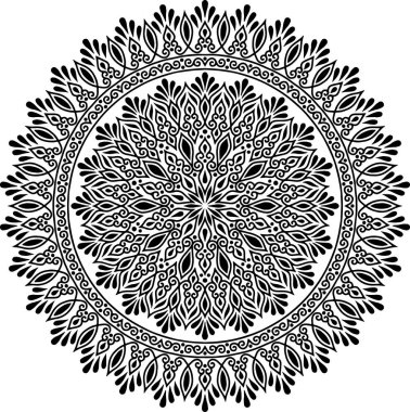 Mandala deseni siyah beyaz iyi ruh hali.