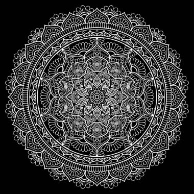 Mandala desen beyaz iyi bir ruh hali