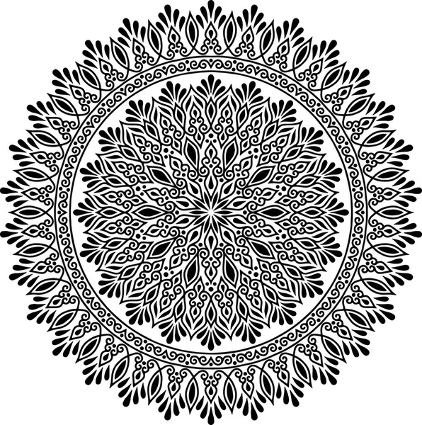 Mandala Muster Schwarz Weiß Gute Laune — Stockvektor