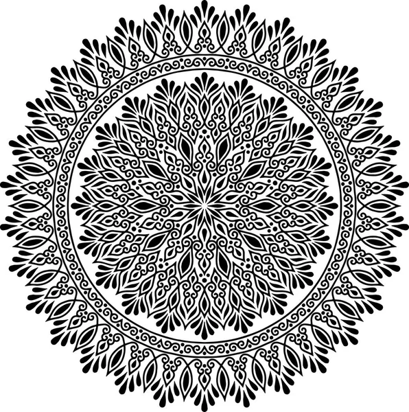 Mandala Patroon Zwart Wit Goed Humeur — Stockvector