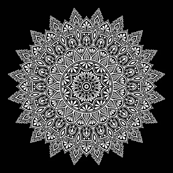 Mandala Muster Weiß Gute Laune — Stockvektor