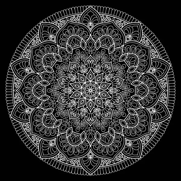 Patrón Mandala Blanco Buen Humor — Vector de stock