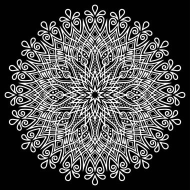 Mandala desen beyaz iyi bir ruh hali