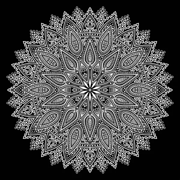 Patrón Mandala Blanco Buen Humor — Vector de stock