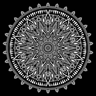 Mandala desen beyaz iyi bir ruh hali