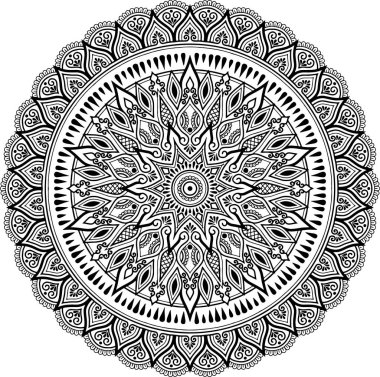 Mandala desen siyah ve beyaz