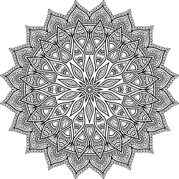 Mandala padrão preto e branco — Vetor de Stock