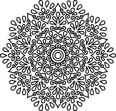 Mandala deseni siyah beyaz iyi ruh hali.