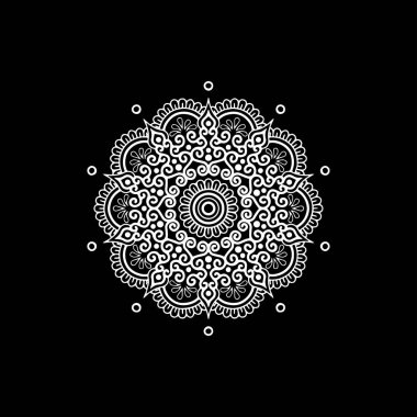 Mandala desen beyaz iyi bir ruh hali