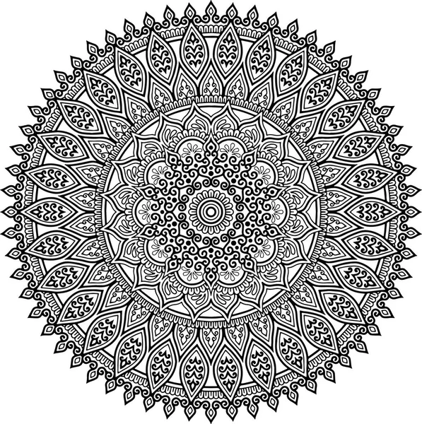 Mandala Motif Noir Blanc Bonne Humeur — Image vectorielle