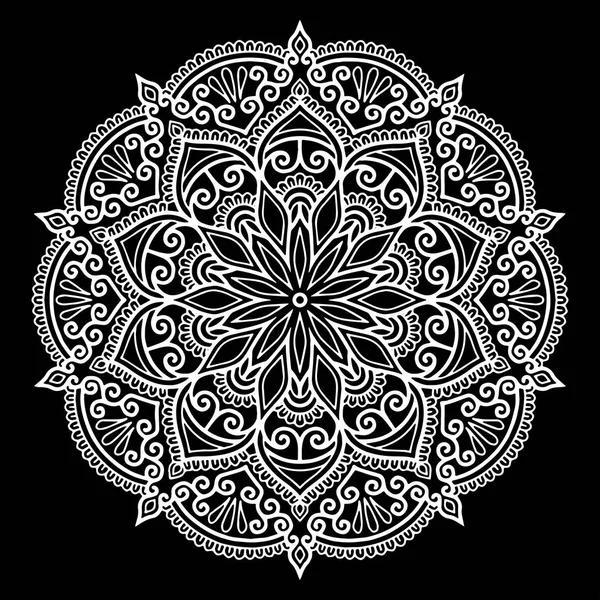Mandala Modèle Blanc Bonne Humeur — Image vectorielle