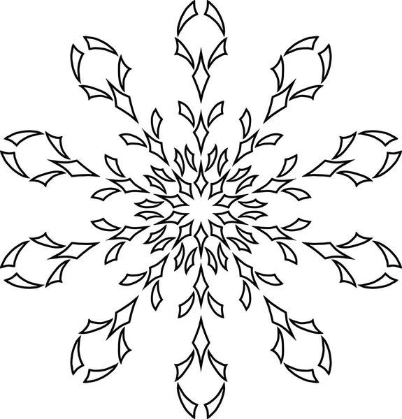 Flocon Neige Noël Nouvel Croquis Gribouillis — Image vectorielle