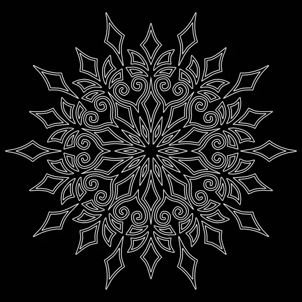 Schneeflocke Weihnachten Neujahr Kritzeleien Skizze — Stockvektor