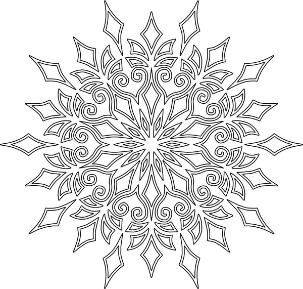 Flocon Neige Noël Nouvel Croquis Gribouillis — Image vectorielle