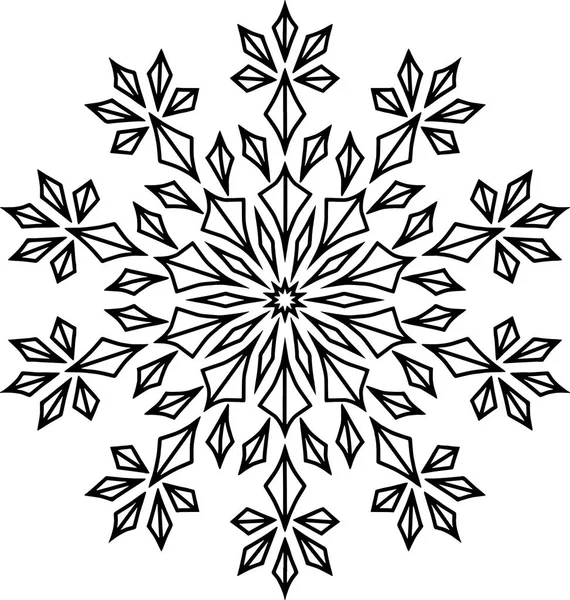 Flocon Neige Noël Nouvel Croquis Gribouillis — Image vectorielle