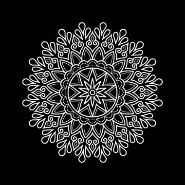 Mandala desen beyaz iyi bir ruh hali