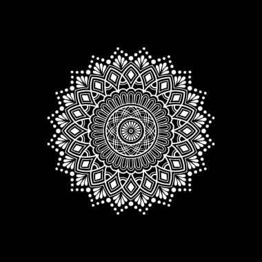 Mandala desen beyaz iyi bir ruh hali