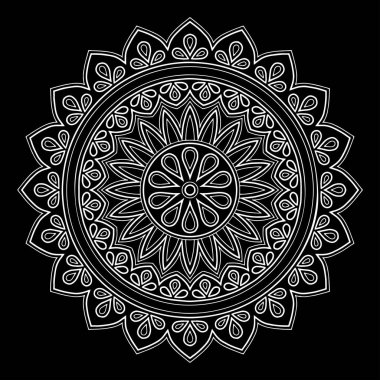 Mandala desen beyaz iyi bir ruh hali