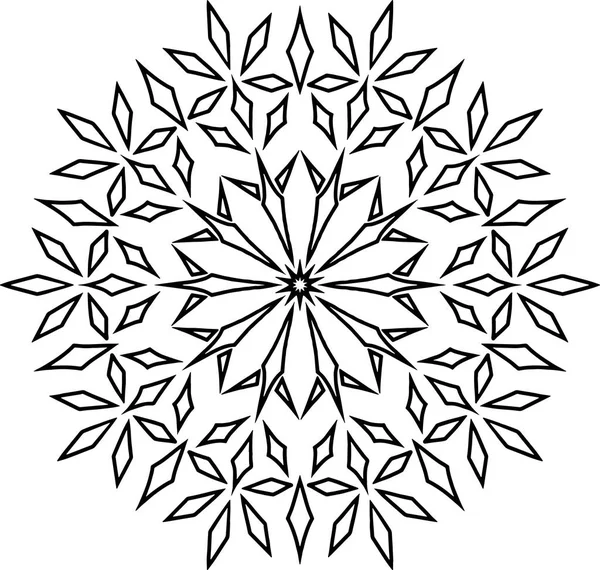 Snowflake Christmas New Year Doodles Sketch — Stock Vector